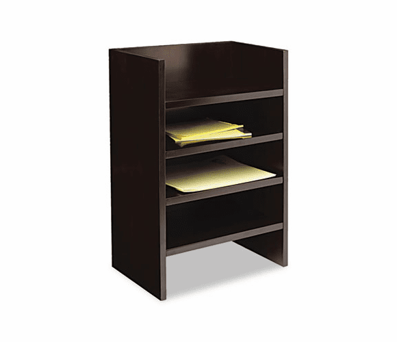 MLNMLTESP Mira Series Wood Veneer Hutch Letter Tray, 17w x 10d x 22H, Espresso By MAYLINE COMPANY