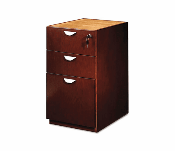 MLNMPBBF22MC Mira Series Box/Box/File Credenza Pedestal, 15w x 28d x 27h, Medium Cherry By MAYLINE COMPANY