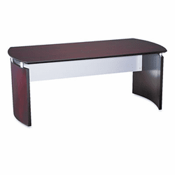 MLNNDT72MAH Napoli Series Wood Veneer 72w Desk Top with Modesty Panel, Mahogany By MAYLINE COMPANY