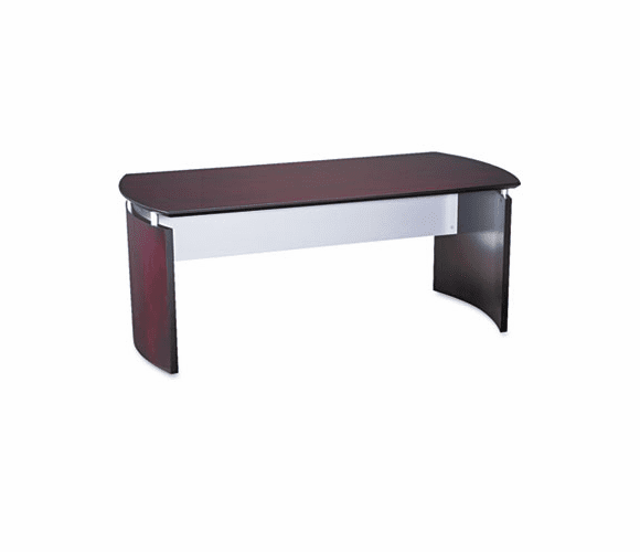 MLNNDT72MAH Napoli Series Wood Veneer 72w Desk Top with Modesty Panel, Mahogany By MAYLINE COMPANY
