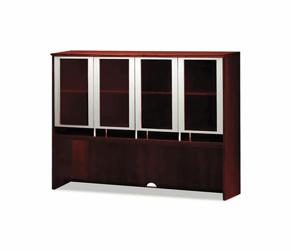 MLNNH72CRY Napoli Series Assmbld Hutch with Glass Doors, 72w x 15d x 50h, Sierra Chry By MAYLINE COMPANY