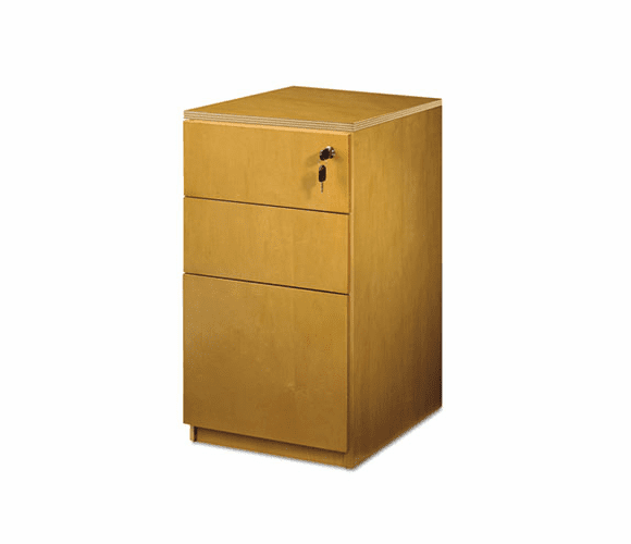MLNPBBFT19M Luminary Series Wood Veneer Freestanding Box/Box/File Pedestal, Maple By MAYLINE COMPANY