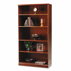 MLNSB5SCR Sorrento Series Veneer 5-Shelf Bookcase, 36w x 18d, 70h, Bourbon Cherry By MAYLINE COMPANY