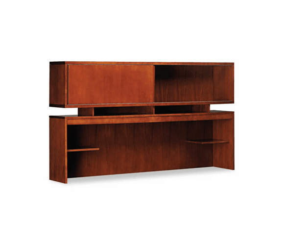 MLNSKHTC72TOF Stella Series Wood Veneer Hutch, 72w x 14d x 41h, Toffee By MAYLINE COMPANY