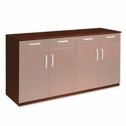 MLNVBCZBCRY Wood Veneer Buffet Credenza Cabinet, 72w x 22d x 36h, Sierra Cherry By MAYLINE COMPANY