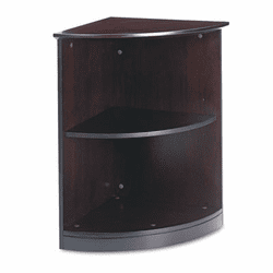 MLNVBQ2MAH Wood Veneer Quarter Round 2-Shelf Bookcase, 19w x 19d x 29�h, Mahogany By MAYLINE COMPANY