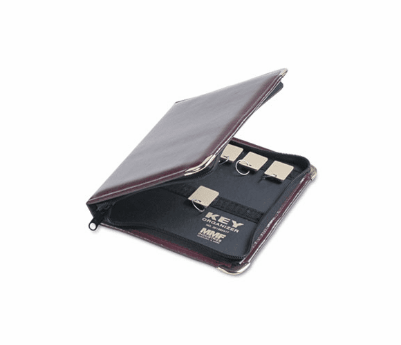 MMF201502417 Portable Zippered Key Case, 24-Key, Leather-Like Vinyl, Burgundy, 8 3/8 x 7 By MMF INDUSTRIES