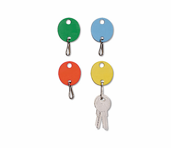 MMF2018009W47 Oval Snap-Hook Key Tags, Plastic, 1 1/2 x 1 1/2, Assorted, 20/Pack By MMF INDUSTRIES
