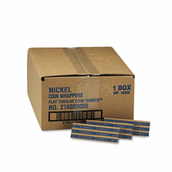 MMF216020008 Pop-Open Flat Paper Coin Wrappers, Nickels, $2, 1000 Wrappers/Box By MMF INDUSTRIES