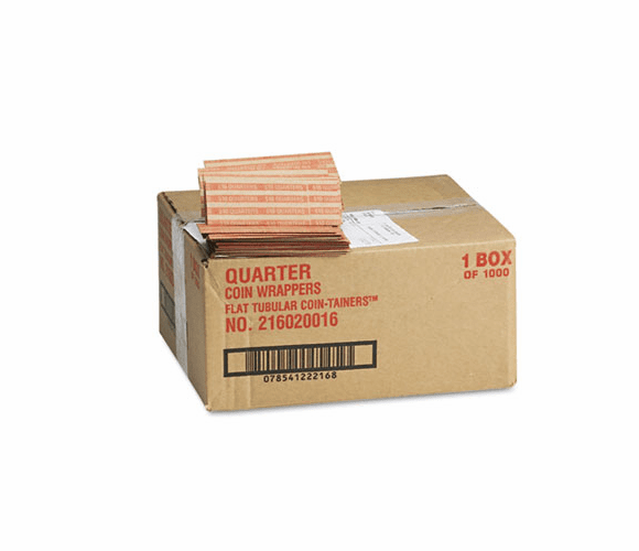 MMF216020016 Pop-Open Flat Paper Coin Wrappers, Quarters, $10, 1000 Wrappers/Box By MMF INDUSTRIES