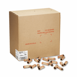 MMF2160600D16 Preformed Tubular Coin Wrappers, Quarters, $10, 1000 Wrappers/Box By MMF INDUSTRIES