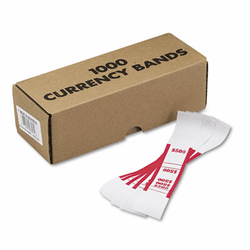 MMF216070F07 Self-Adhesive Currency Straps, Red, $500 in $5 Bills, 1000 Bands/Box By MMF INDUSTRIES