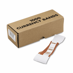 MMF216070I09 Self-Adhesive Currency Straps, Brown, $5,000 in $50 Bills, 1000 Bands/Box By MMF INDUSTRIES