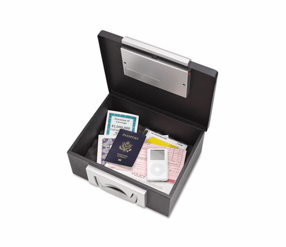 MMF22104 Electronic Cash Box, 12-7/8 x 11-1/8 x 6-1/4, Combination Lock, Black By MMF INDUSTRIES