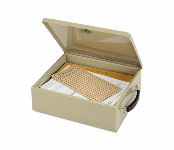 MMF221615103 Jumbo Cash Box w/Lock, Sand By MMF INDUSTRIES