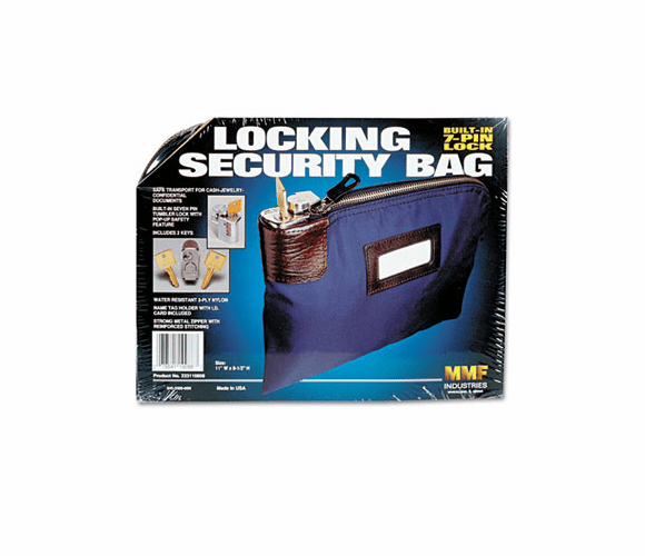 MMF233110808 Seven-Pin Security/Night Deposit Bag w/2 Keys, Nylon, 8-1/2 x 11, Navy By MMF INDUSTRIES