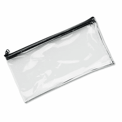 MMF234041720 Leatherette Zippered Wallet, Leather-Like Vinyl, 11w x 6h, Clear By MMF INDUSTRIES