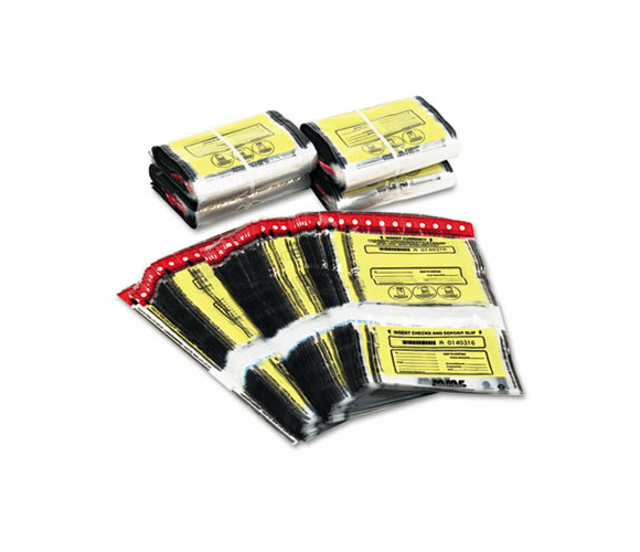 MMF2362500N20 Tamper-Evident Twin Deposit Bags, 9 1/2 x 17 1/2, 100/Box, Clear By MMF INDUSTRIES