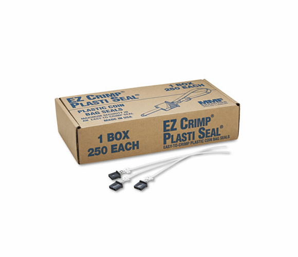 MMF240021004 Ez Crimp Plastic Cash Bag Seals, Unnumbered, BLK, 250/Box By MMF INDUSTRIES
