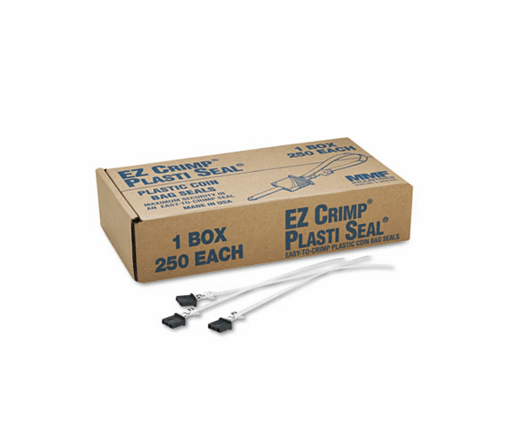 MMF240121004 EZ Crimp Plastic Seals Cash Bags, 6-Digit Numbered, BLK, 250/Box By MMF INDUSTRIES