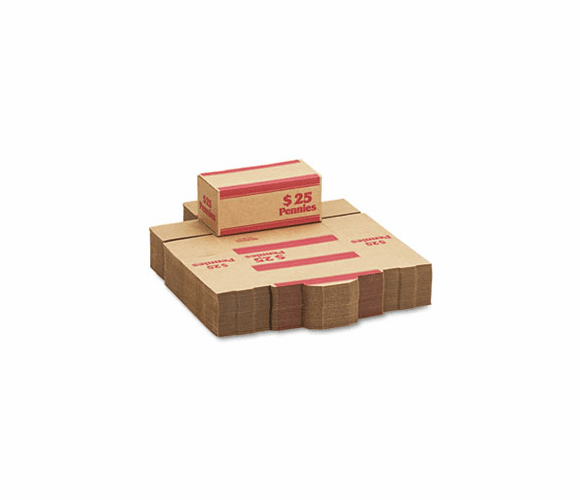 MMF240140107 Corrugated Cardboard Coin Transport Box, Lock, Red, 50 Boxes/Carton By MMF INDUSTRIES