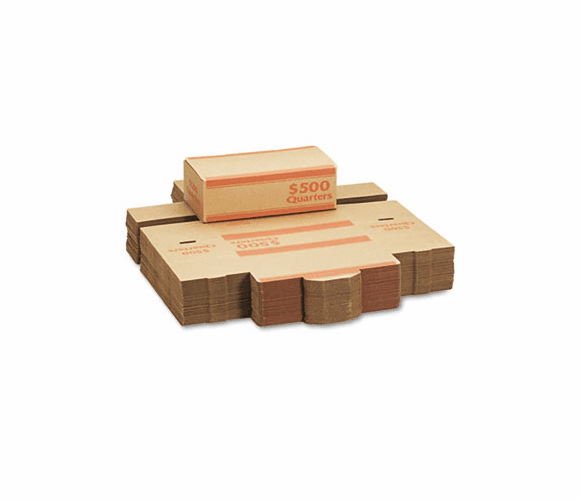 MMF240142516 Corrugated Cardboard Coin Transport Box, Lock, Orange, 50 Boxes/Carton By MMF INDUSTRIES