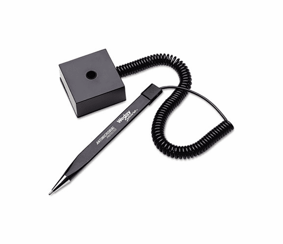 MMF25828504 Wedgy Secure Ballpoint Stick Coil Pen with Square Base, Black Ink, Fine By MMF INDUSTRIES