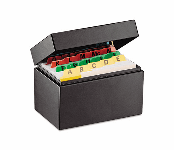 MMF263534BLA Index Card File Holds 300 3 x 5 cards, 5 3/4 x 3 5/8 x 4 By MMF INDUSTRIES