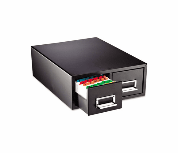 MMF263F3516DBLA Drawer Card Cabinet Holds 3,000 3 x 5 cards, 12 5/16" x 16" x 5 3/16" By MMF INDUSTRIES 