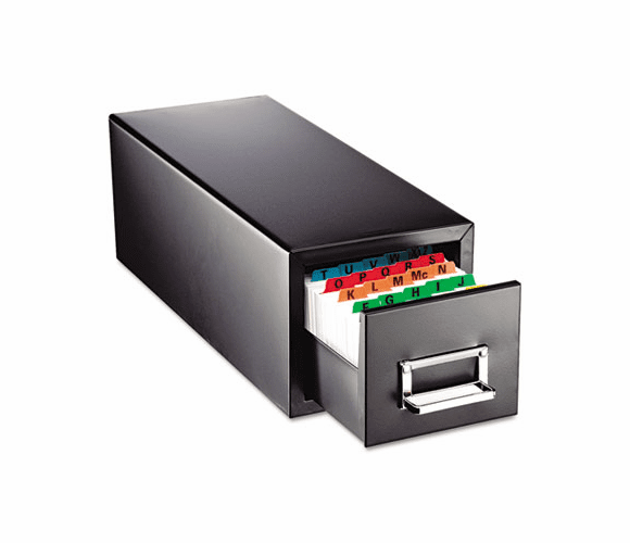 MMF263F4616SBLA Drawer Card Cabinet Holds 1,500 4 x 6 cards, 8 7/8 x 18 1/8 x 8 By MMF INDUSTRIES