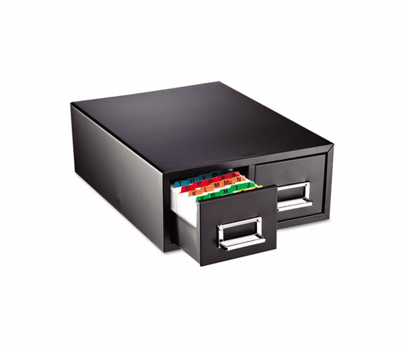 MMF263F5816DBLA Drawer Card Cabinet Holds 3,000 5 x 8 cards, 18 2/5" x 16" x 7 1/4" By MMF INDUSTRIES
