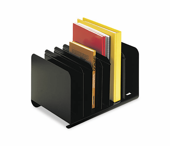 MMF26413BRBLA Six-Section Adjustable Book Rack, Steel, 15 x 11 x 8 7/8, Black By MMF INDUSTRIES