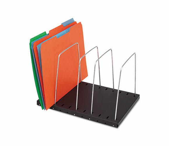MMF264404 Wire Desktop Organizer, Four Sections, 9 11/16 x 8 1/2 x 7 11/16, Black/Silver By MMF INDUSTRIES