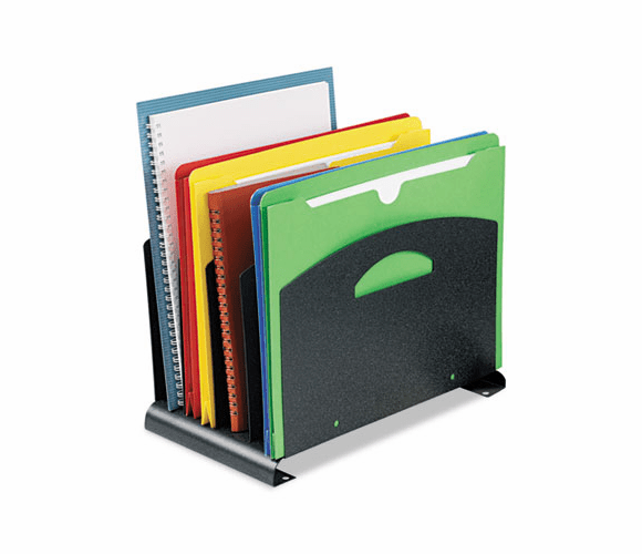 MMF2644510A3 Contemporary Organizer w/Handle, 4 Sections, Steel, 7 1/4 x 12 x 7 1/2, Granite By MMF INDUSTRIES