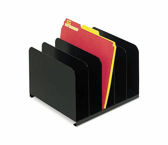 MMF2645004 Desktop Vertical Organizer, Five Sections, Steel, 12 x 11 x 8 1/8, Black By MMF INDUSTRIES