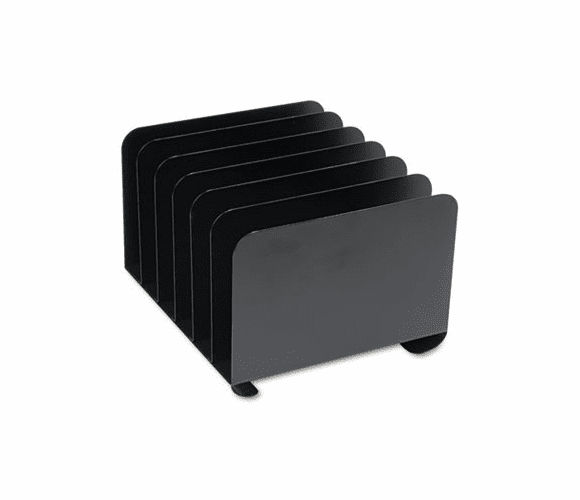 MMF2646BLA Desktop Vertical Organizer, Six Sections, Steel, 12 x 11 x 8 1/8, Black By MMF INDUSTRIES