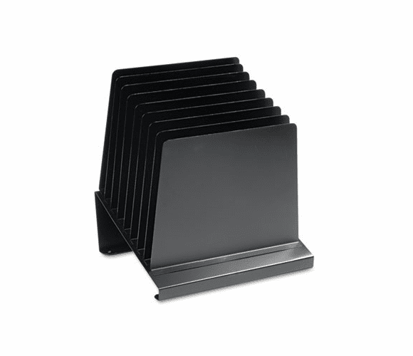 MMF264808BK Slanted Vertical Organizer, Eight Sections, Steel, 11 x 9 1/4 x 12, Black By MMF INDUSTRIES