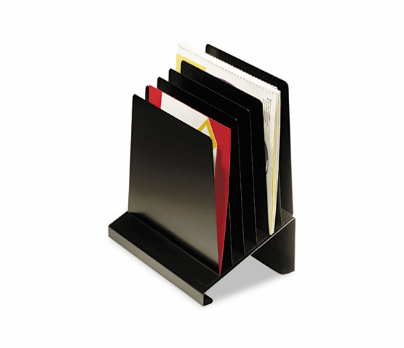 MMF264R806BK Slanted Vertical Organizer, Six Sections, Steel, 11 x 7 1/4 x 11 1/2, Black By MMF INDUSTRIES