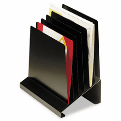 MMF264R806BK Slanted Vertical Organizer, Six Sections, Steel, 11 x 7 1/4 x 11 1/2, Black By MMF INDUSTRIES