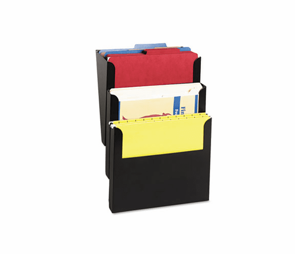 MMF2713WFBK Steelmaster Wall File Kit, Letter, Three Pocket, Black By MMF INDUSTRIES