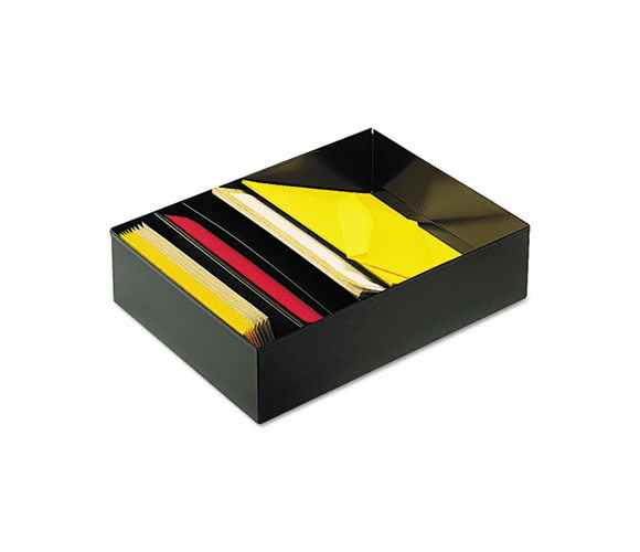 MMF271R2S15BK Three-Compartment Desk Drawer Stationery Holder, Steel, 15" Dept, Black By MMF INDUSTRIES