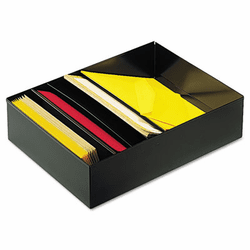 MMF271R2S15BK Three-Compartment Desk Drawer Stationery Holder, Steel, 15" Dept, Black By MMF INDUSTRIES