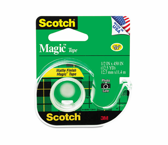 MMM104 Magic Tape w/Refillable Dispenser, 1/2" x 450", Clear By 3M/COMMERCIAL TAPE DIV.