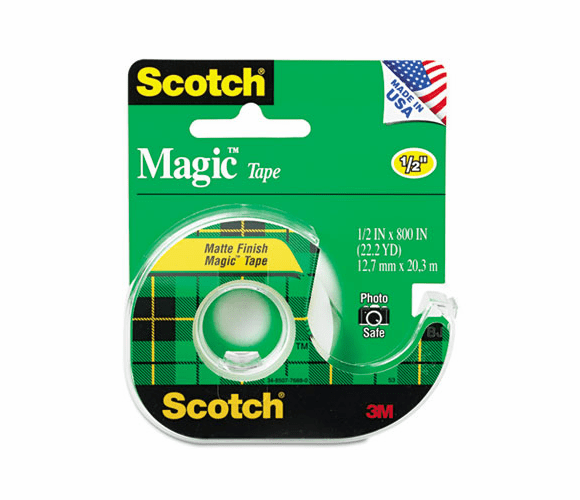 MMM119 Magic Tape w/Refillable Dispenser, 1/2" x 800", Clear By 3M/COMMERCIAL TAPE DIV.
