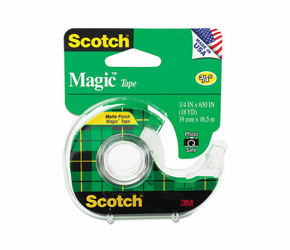 MMM122 Magic Tape w/Refillable Dispenser, 3/4" x 650", Clear By 3M/COMMERCIAL TAPE DIV.