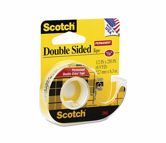MMM136 665 Double-Sided Office Tape w/Hand Dispenser, 1/2" x 250" By 3M/COMMERCIAL TAPE DIV.
