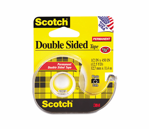 MMM137 665 Double-Sided Office Tape w/Hand Dispenser, 1/2" x 450" By 3M/COMMERCIAL TAPE DIV.