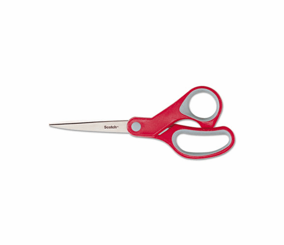 MMM1428 Multi-Purpose Scissors, Pointed, 8" Length, 3-3/8" Cut, Red/Gray By 3M/COMMERCIAL TAPE DIV.