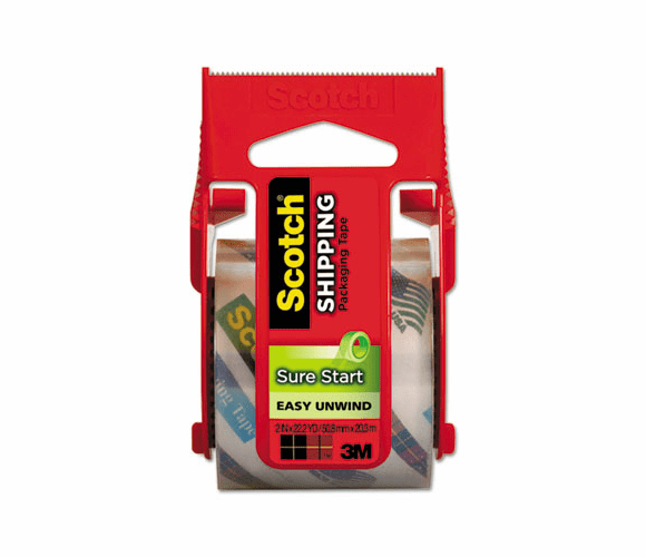 MMM145 Sure Start Packaging Tape, 1.88" x 22.2 yards, 1 1/2" Core, Clear By 3M/COMMERCIAL TAPE DIV.