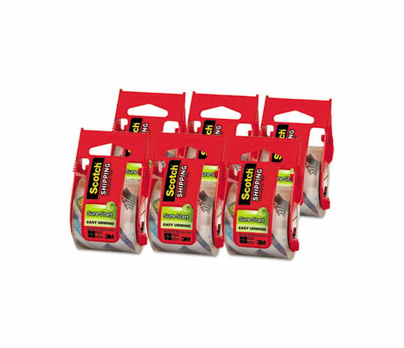 MMM1456 Sure Start Packaging Tape, 1.88" x 22.2 yards, 1 1/2" Core, Clear, 6/Pack By 3M/COMMERCIAL TAPE DIV.